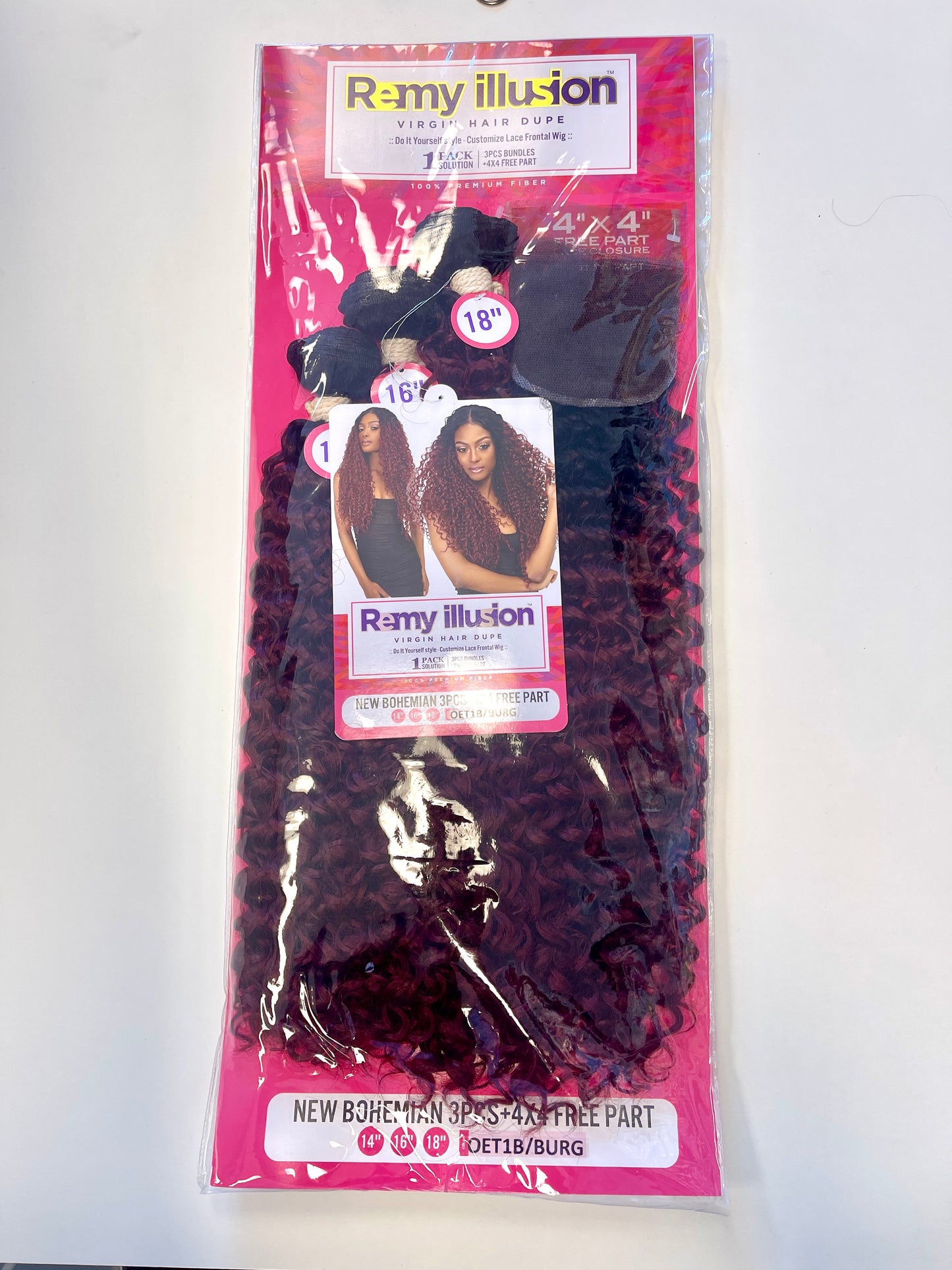 NEW REMY ILLUSION - VIRGIN HAIR DUPE - New Bohemian 3pcs - 4x4 - free part