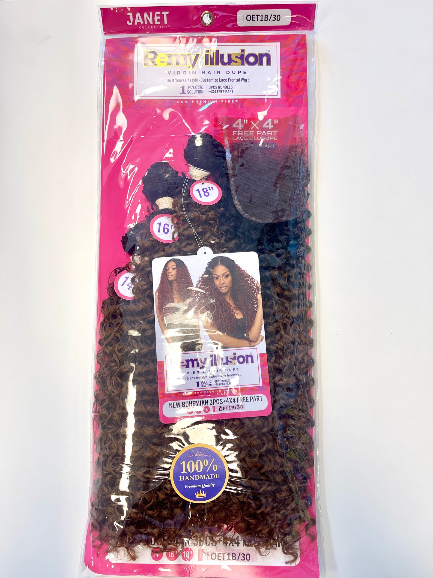 NEW REMY ILLUSION - VIRGIN HAIR DUPE - New Bohemian 3pcs - 4x4 - free part