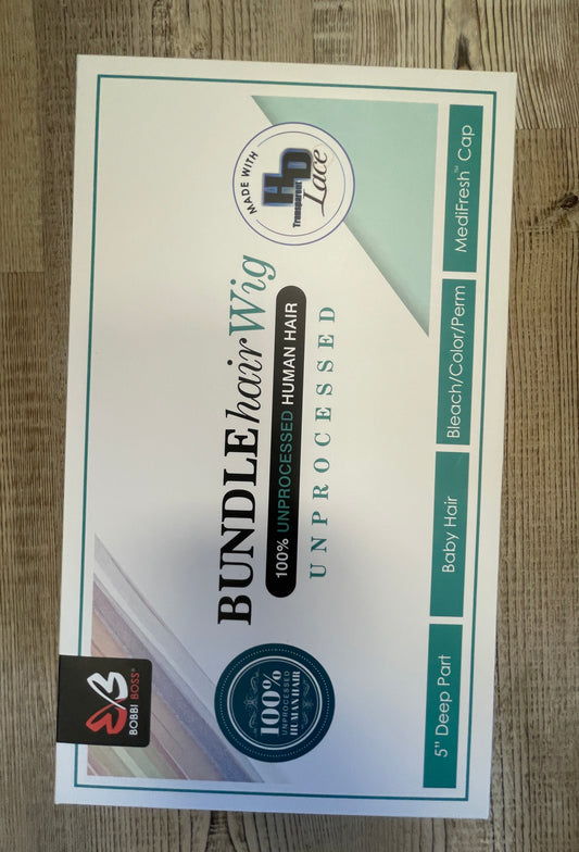 BOBBI BOSS - BUNDLE HAIR WIG - JHERI CURLS 12'' UNPROCESSED HD LACE - Natural Black