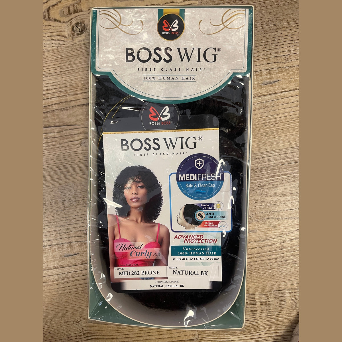 Bobbi Boss 100% Human Hair Wig MH1282 Brone Natural Black