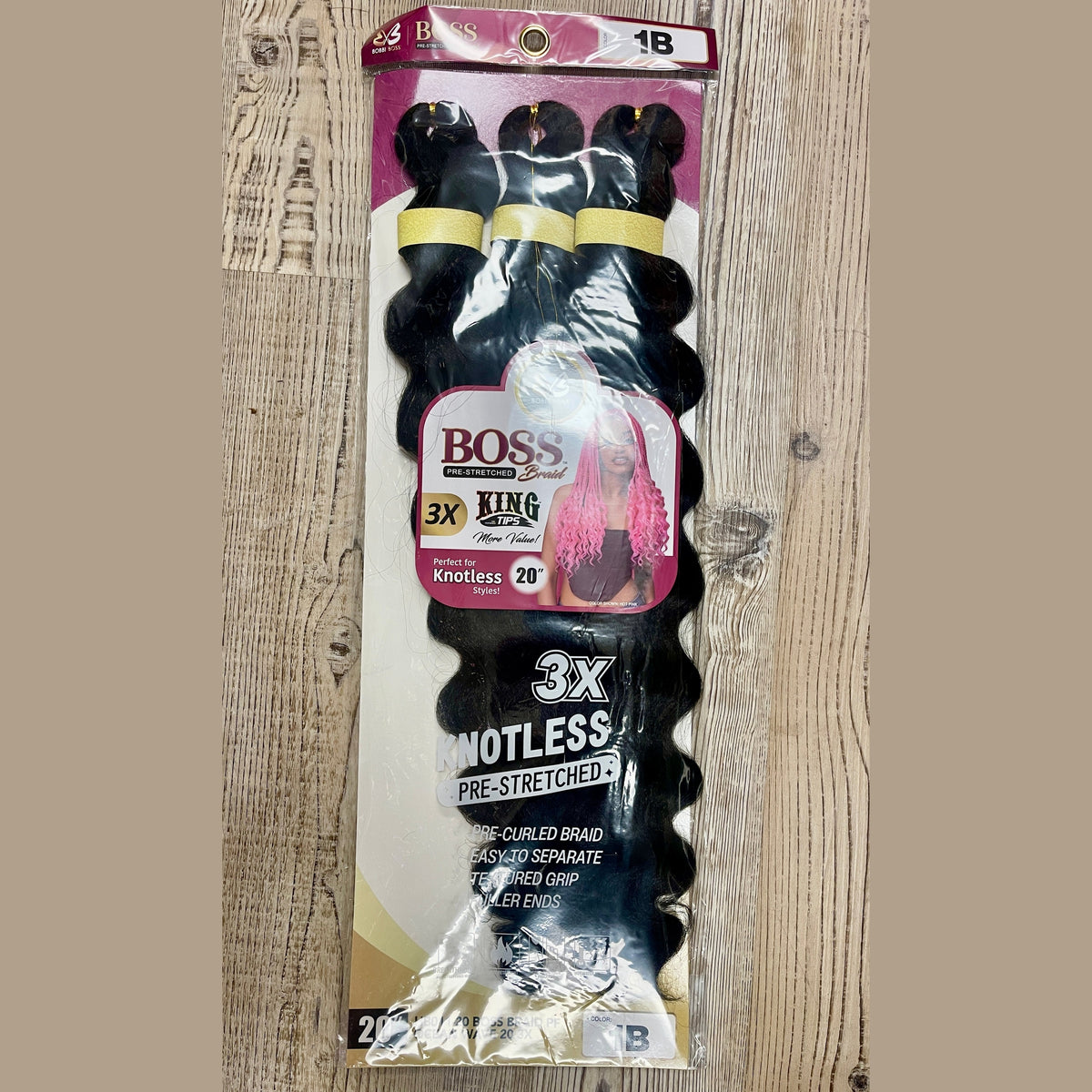 Bobbi Boss 3X King Tips Knotless Pre-Stretched Braid 20"