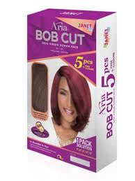 JANET - ARIA - BOB CUT - 5PCS + CLOSURE - 100% HUMAN HAIR - 1B