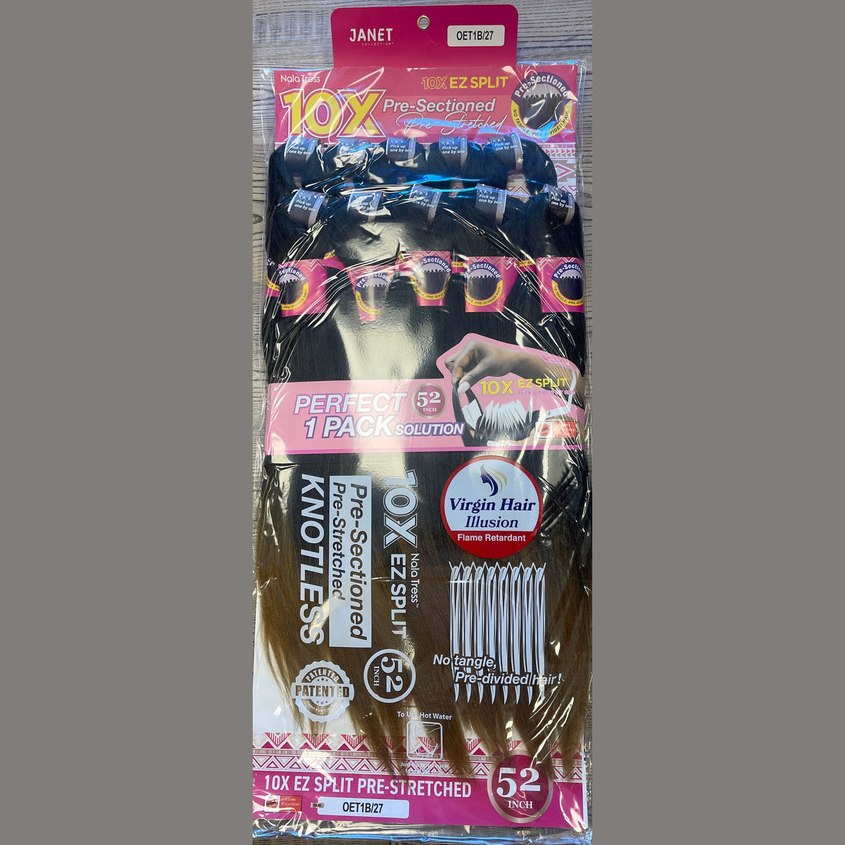 JANET-10X EZ SPLIT PRE-STRETCHED -52'' (10PCS)