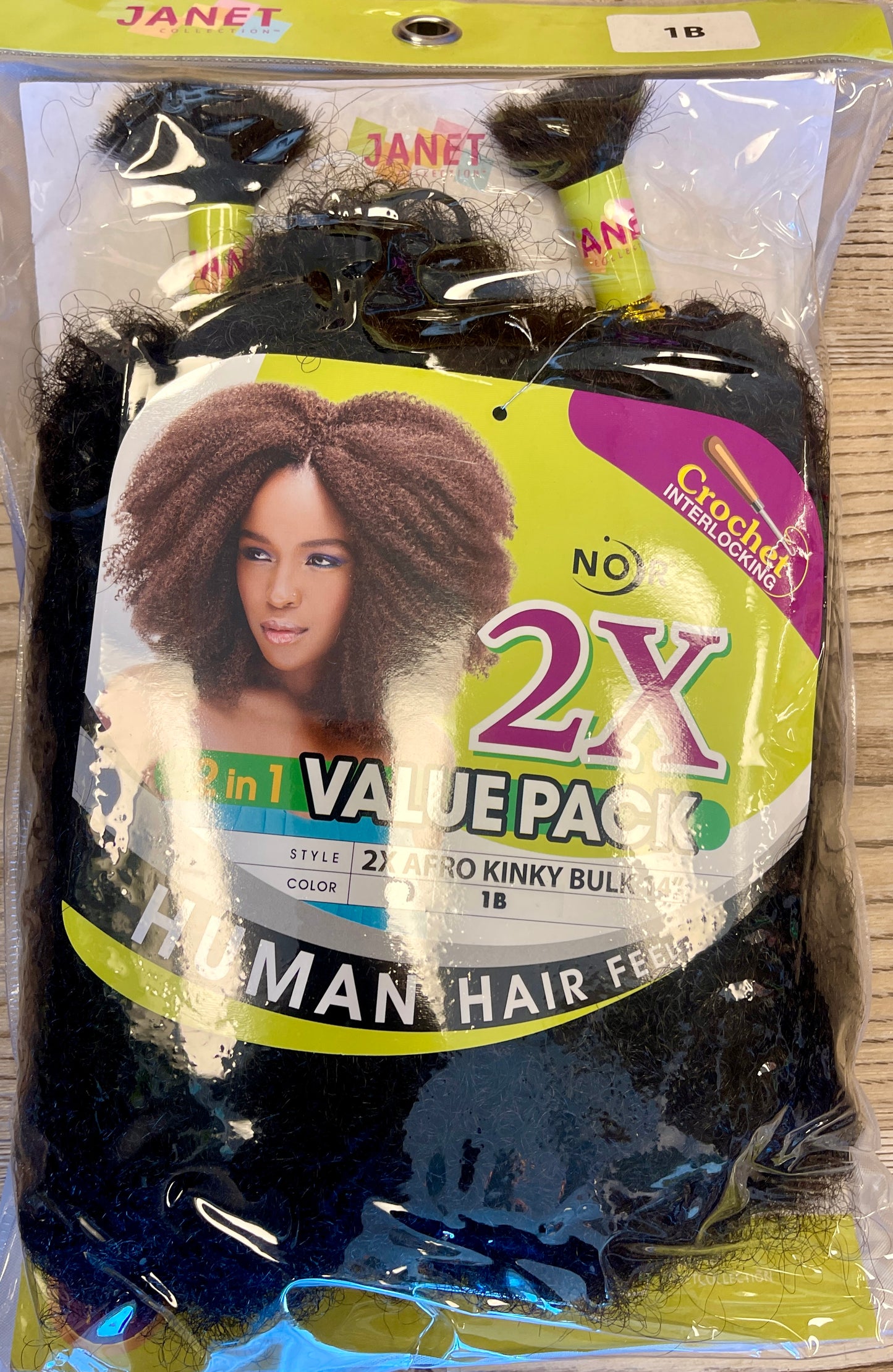 JANET-NOIR-2X-AFRO KINKY BULK-2 IN 1-14''