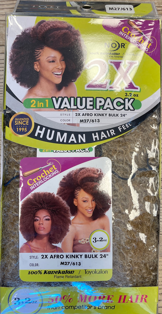 JANET-NOIR-2X-AFRO KINKY BULK-2-IN-1-CROCHET-24''