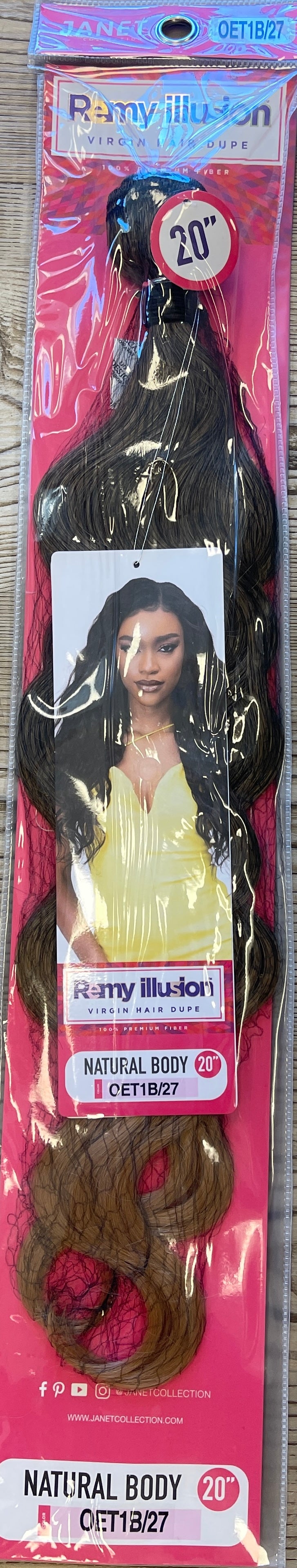 JANET-REMI IIUSSION-VIRGIN HAIR DUPE BUNDLE-NATURAL BODY-20''