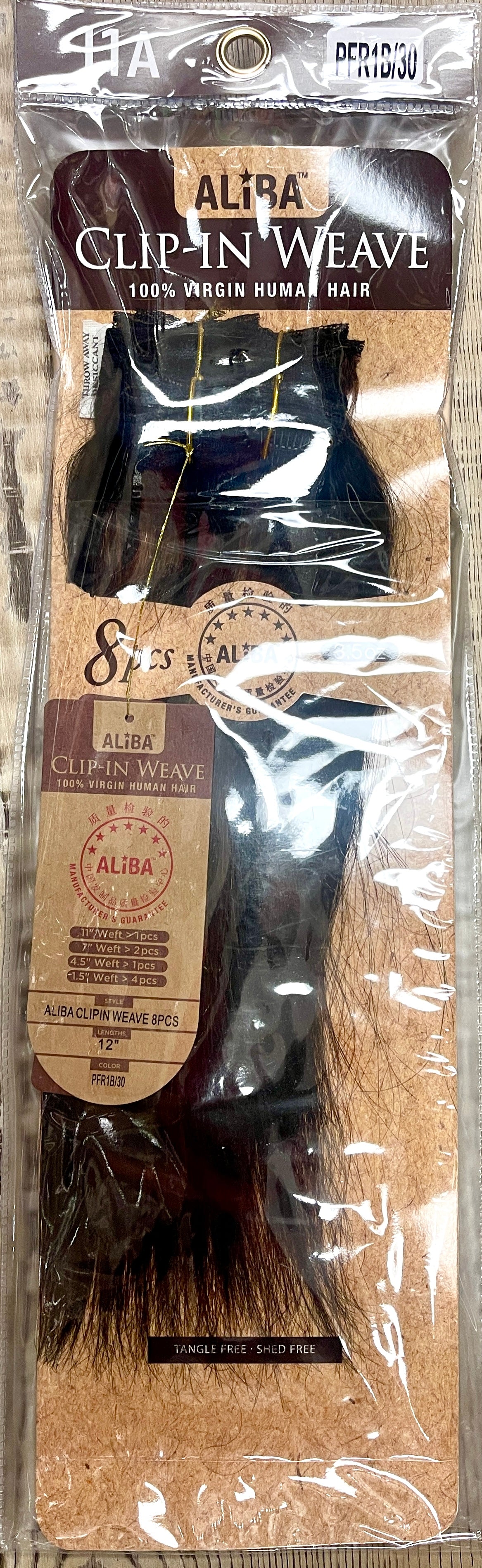 11A - ALIBA-CLIP-IN WEAVE-8PCS - 16''