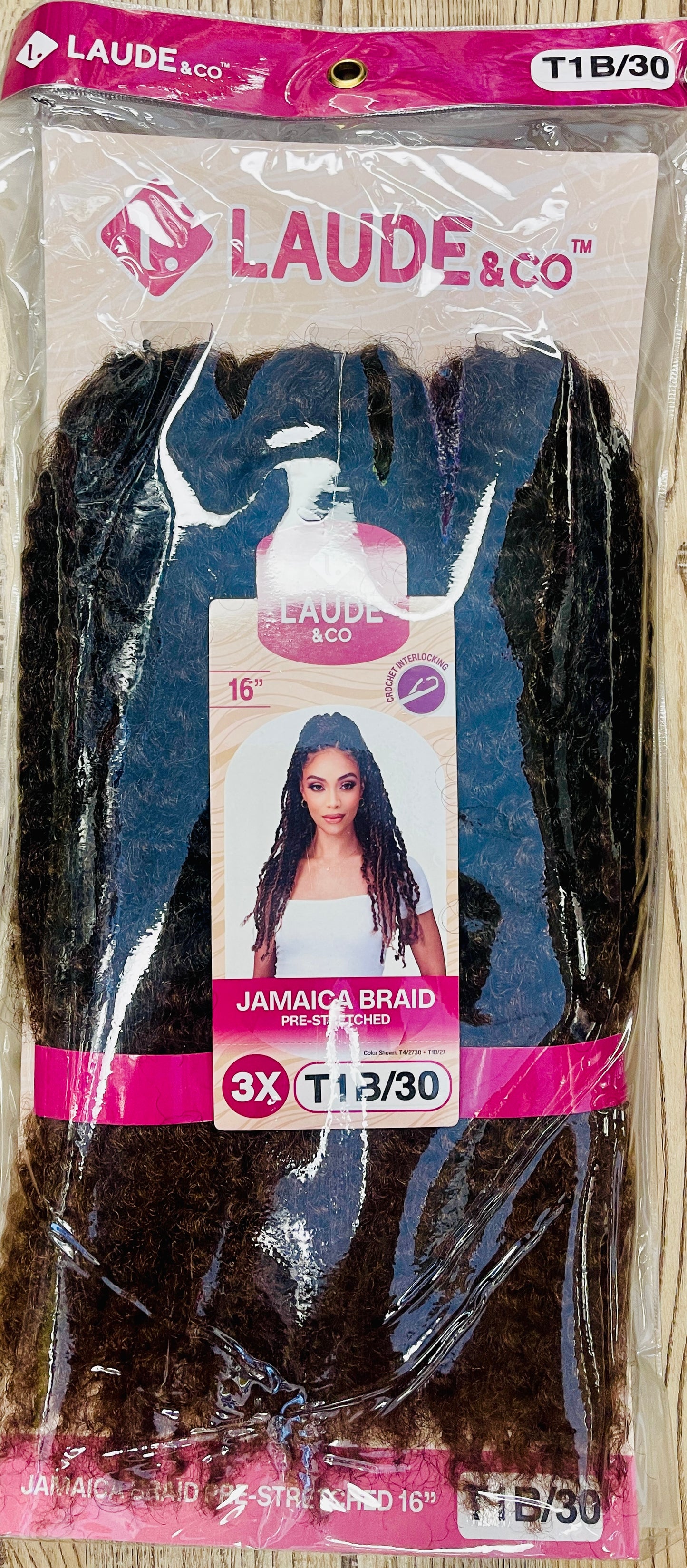 LAUDE & CO - JAMAICA BRAID - 3X- PRE-STRETCHED - 16''