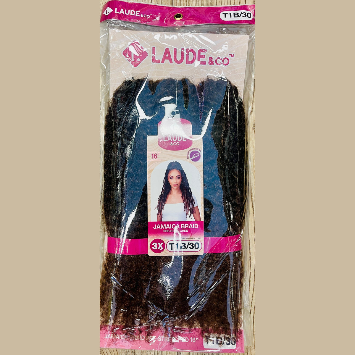 LAUDE & CO - JAMAICA BRAID - 3X- PRE-STRETCHED - 16''