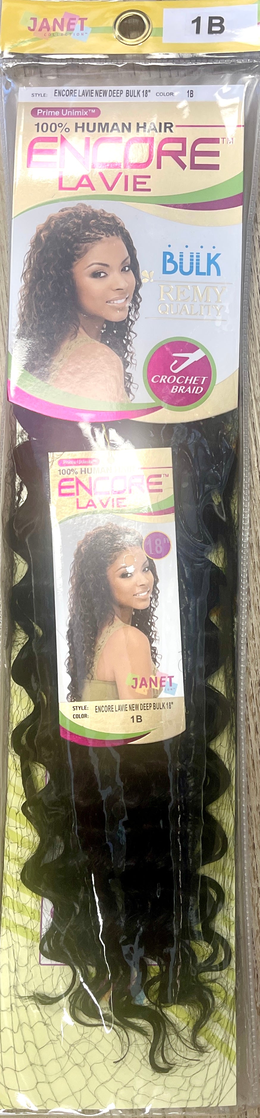 Janet Encore Lavi 100% humanHair deep bulk 18" Color 1b