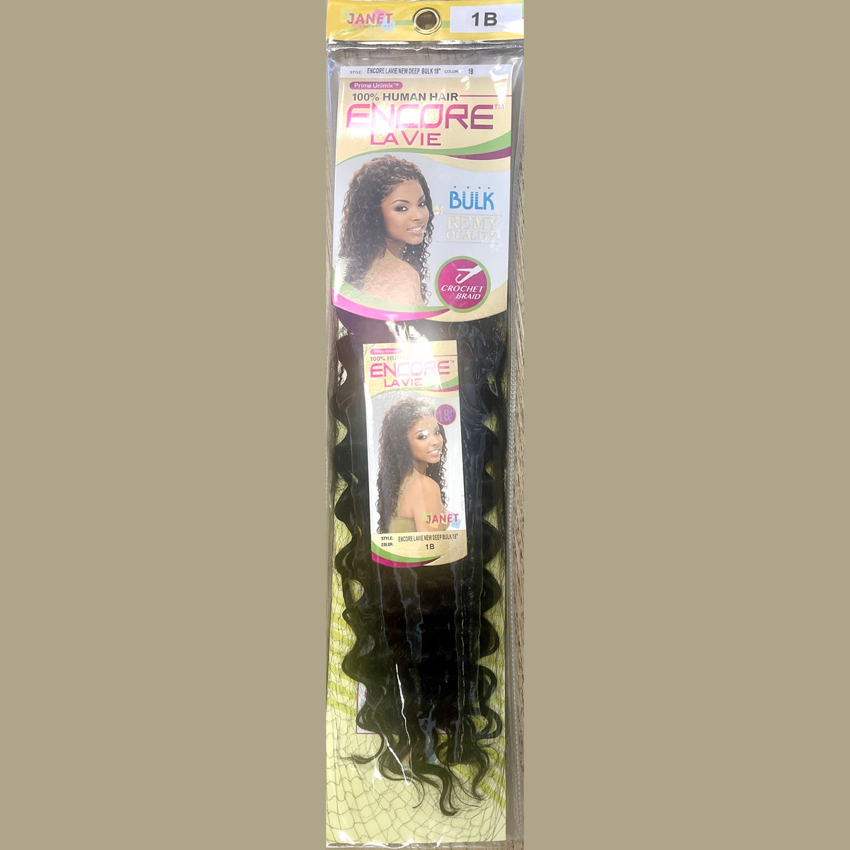 Janet Encore Lavi 100% humanHair deep bulk 18" Color 1b