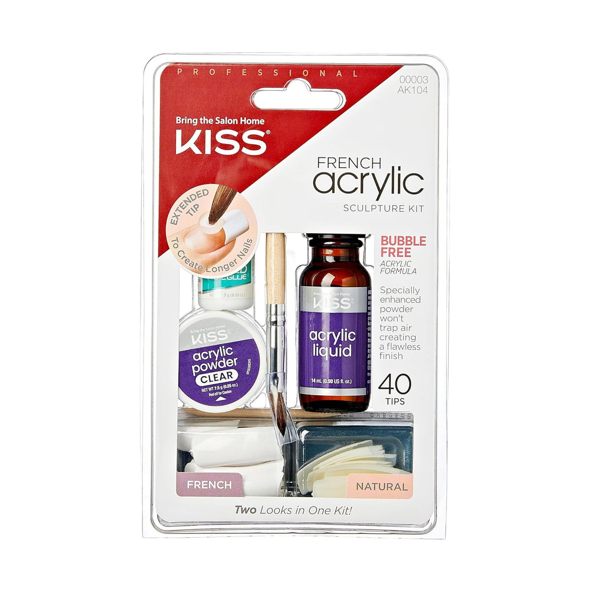 KISS - Professional French Acrylic - 40 tips-Bubble free