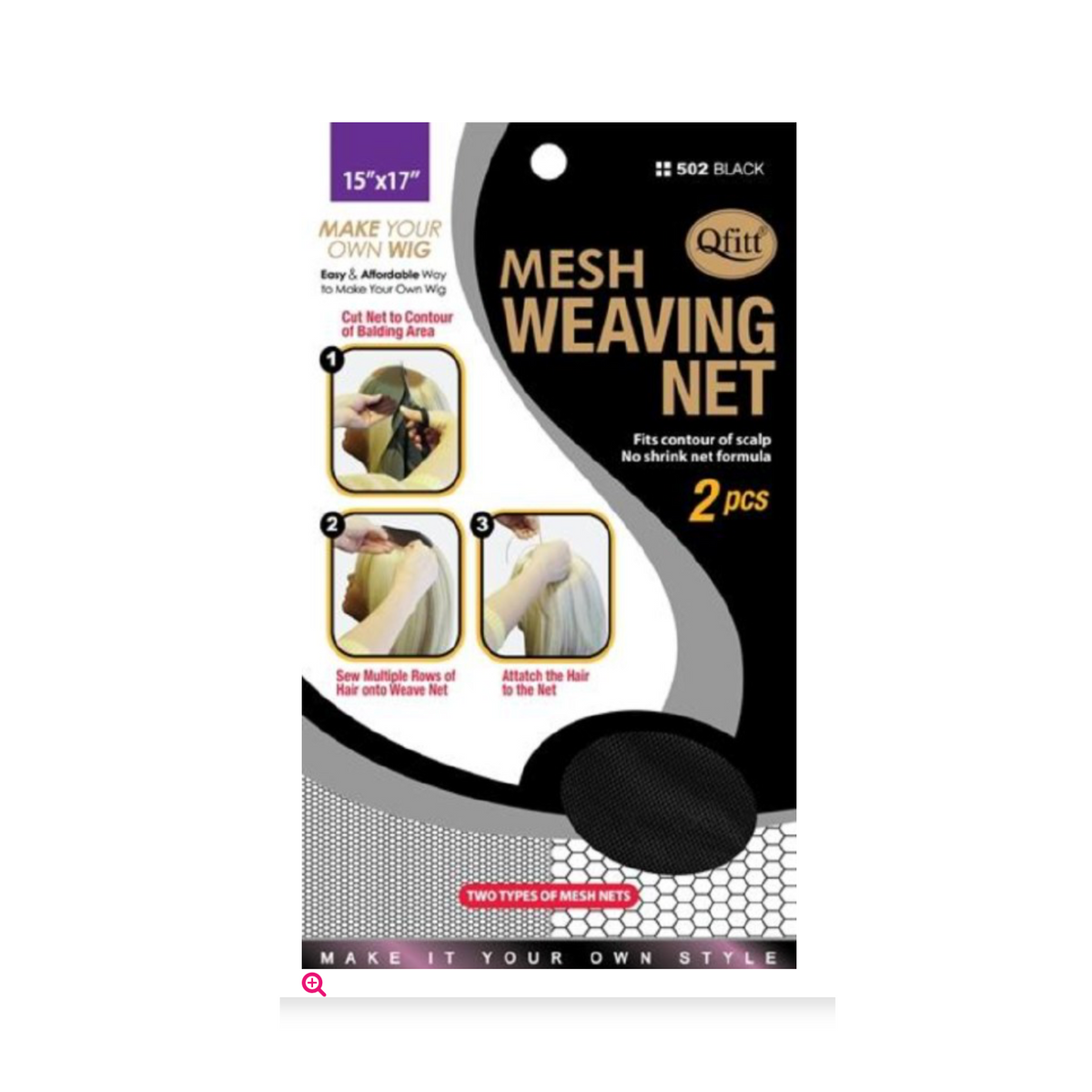 Qfitt-mesh-weaving-net-2pcs-black
