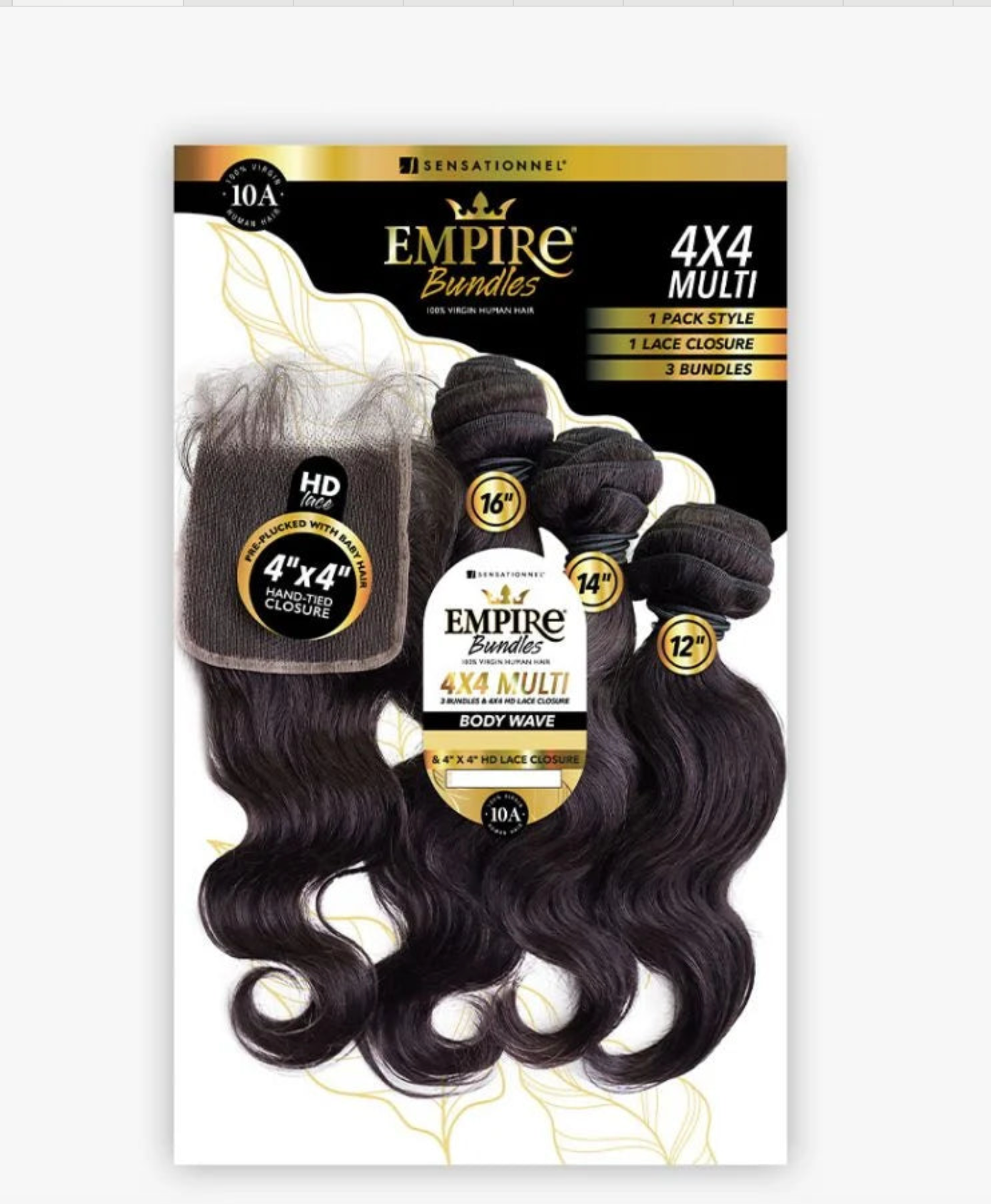 HH BODY WAVE 10,12,14-(EMPIRE BUNDLES 4X4 MULTI PACK)-Natural