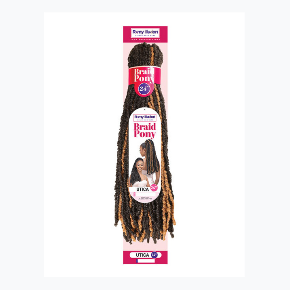 Janet collection-Ponytail-Remy Illusion-Braid pony-Utica - 24''