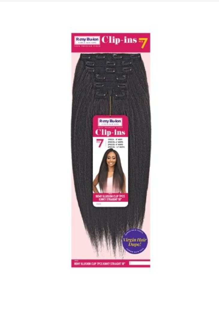JANET-REMY ILLUSION-CLIP-INS-VIRGIN HAIR DUPE-7PCS-18''