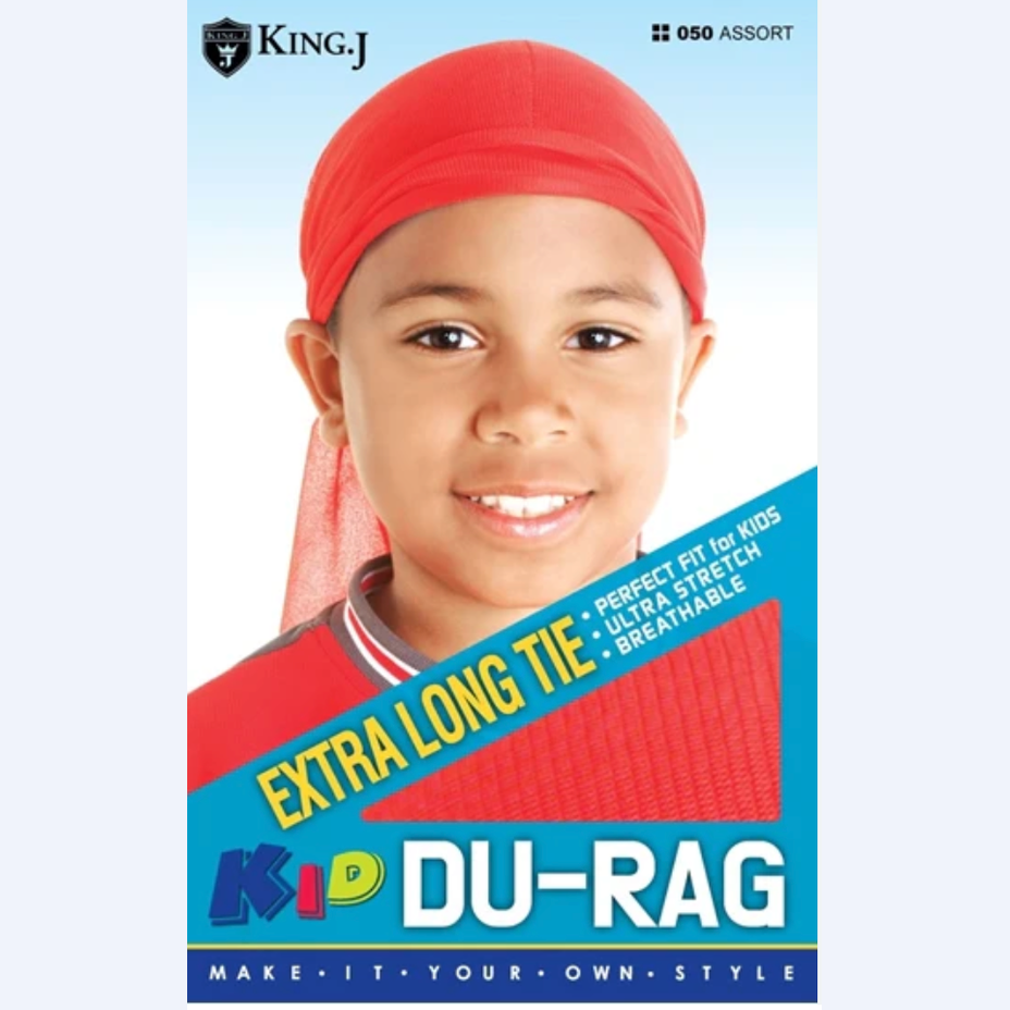 King. J - Kid Du-rag - extra long tie - Black - 051