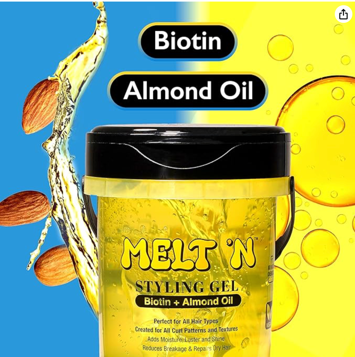 Ebin-melt 'n styling gel - biotin + almond oil