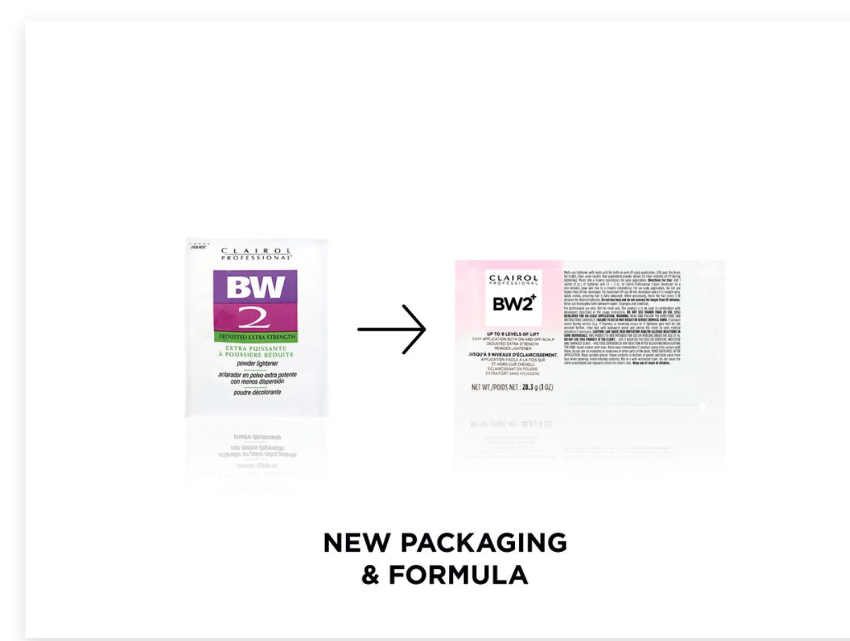 Clairol-Professional-BW2+-bleach powder sachets