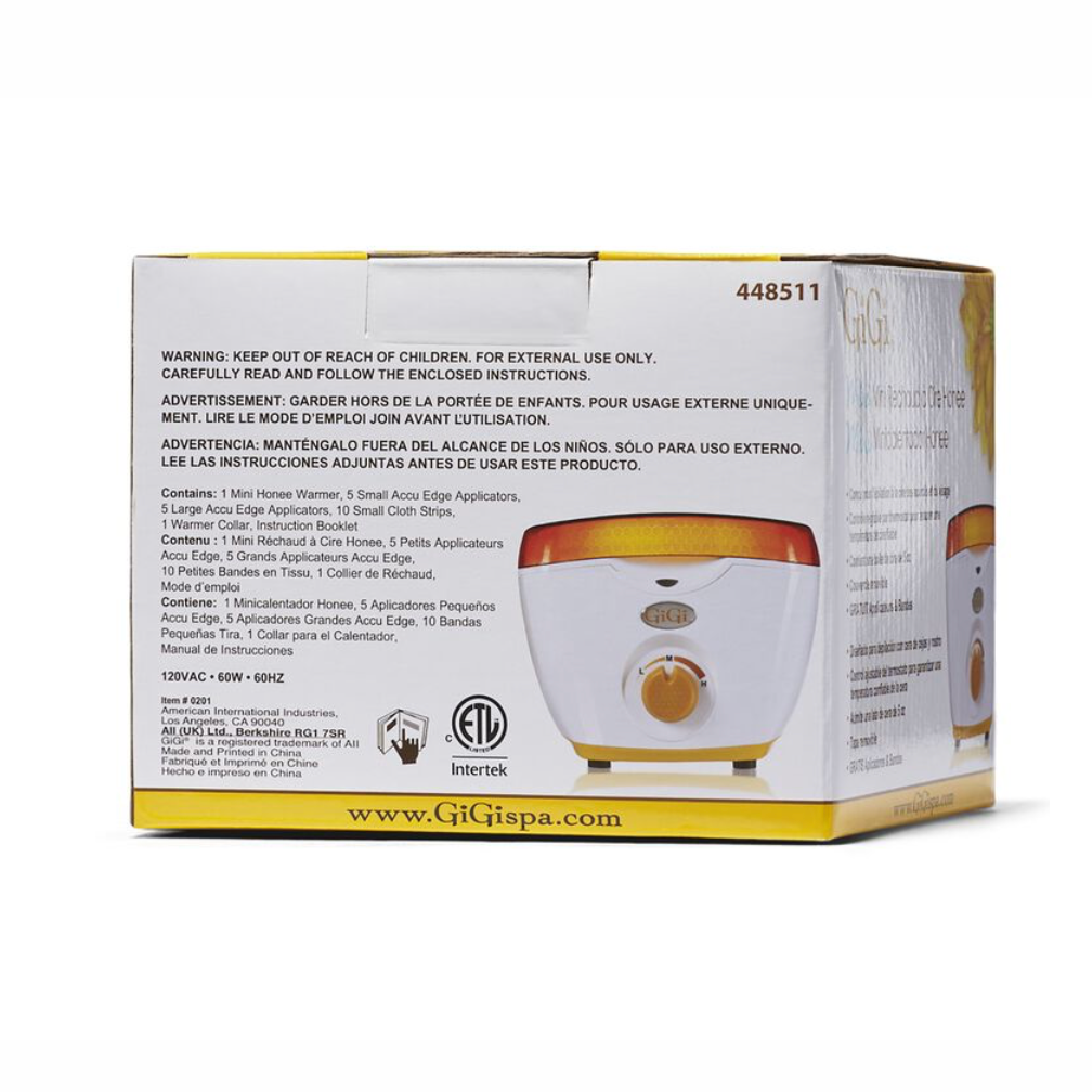 GIGI-MINI-HONEE-WARMER-WITH FREE WAX APPLICATORS & STRIPS