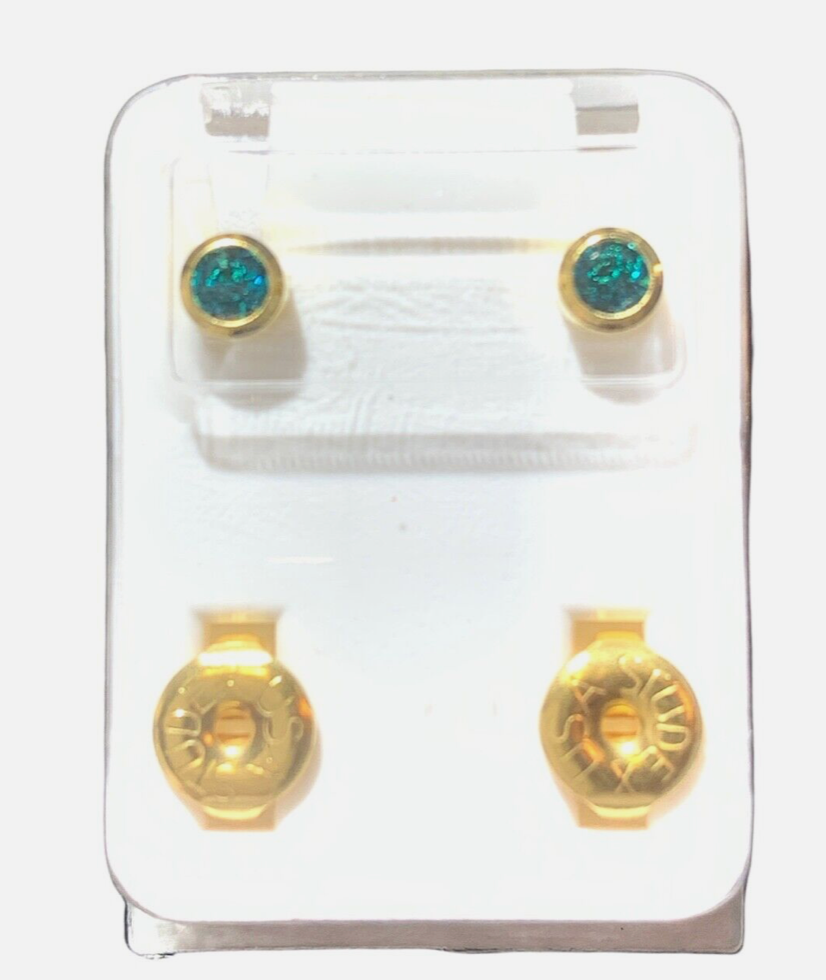 STUDEX-Birthstone-Bezel-Set-Gold Plated-Earrings