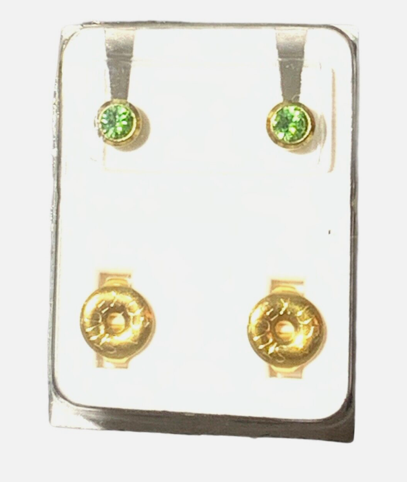 STUDEX-Birthstone-Bezel-Set-Gold Plated-Earrings