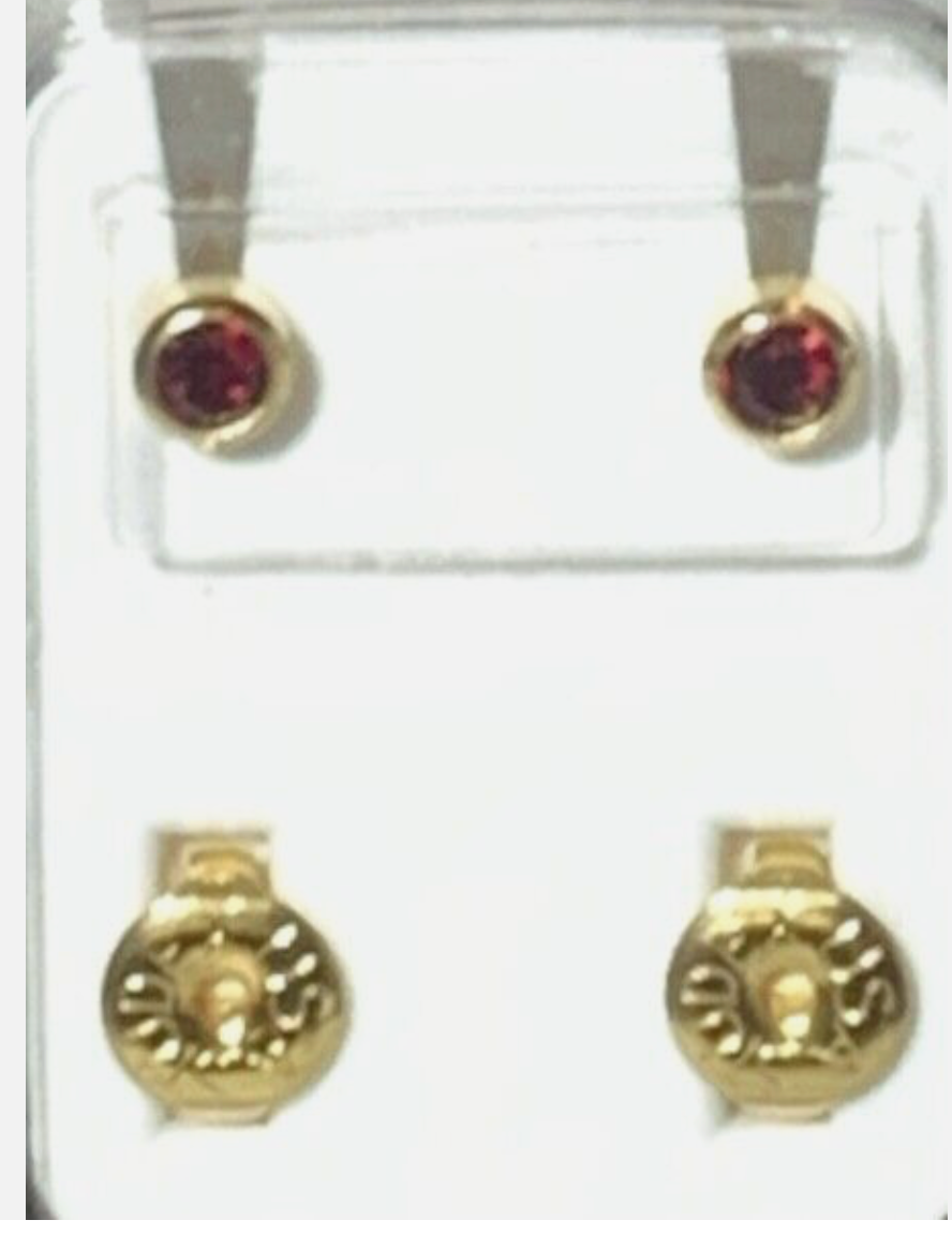 STUDEX-Birthstone-Bezel-Set-Gold Plated-Earrings