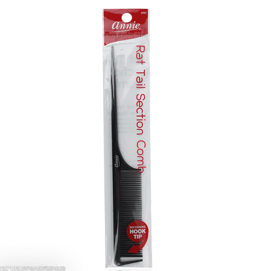 ANNIE-RAT-TAIL-SECTION-COMB-BLACK - HOOK TIP