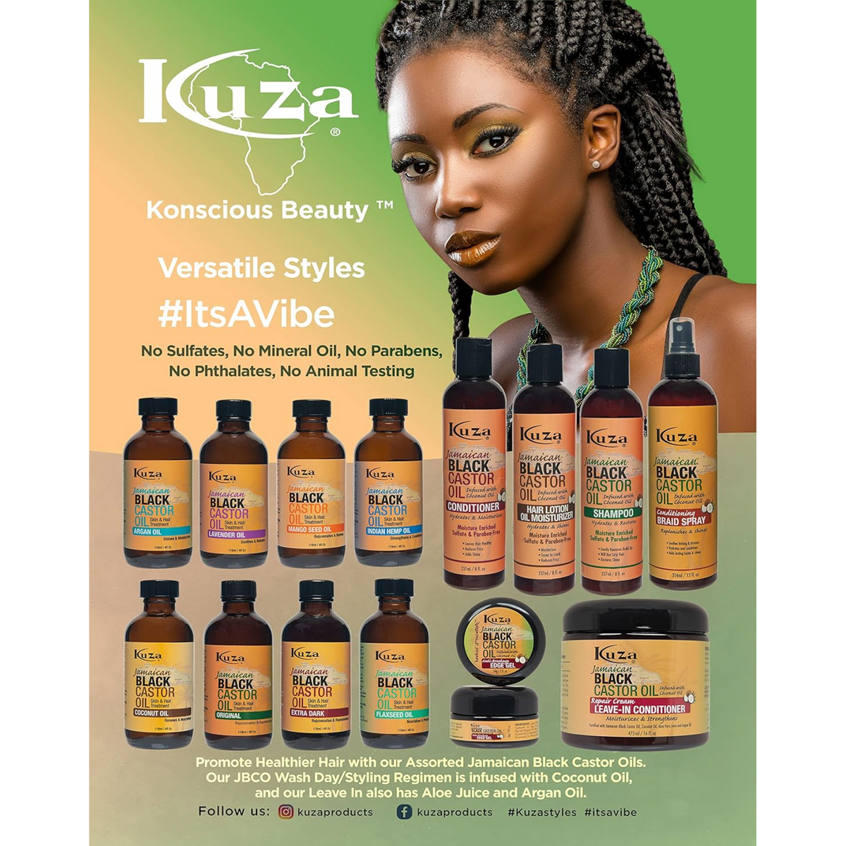 KUZA-Jamaican-Black-Castor Oil-Leave-In-Conditioner