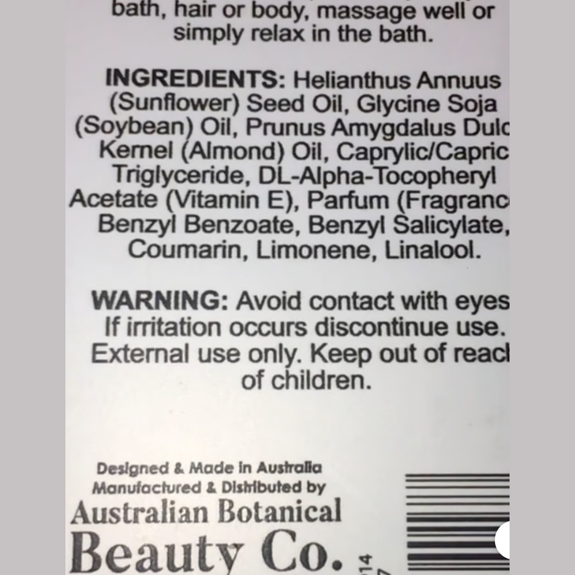 Botanical infusion Australia-VITAMIN E-Hair-Face-Body Oil