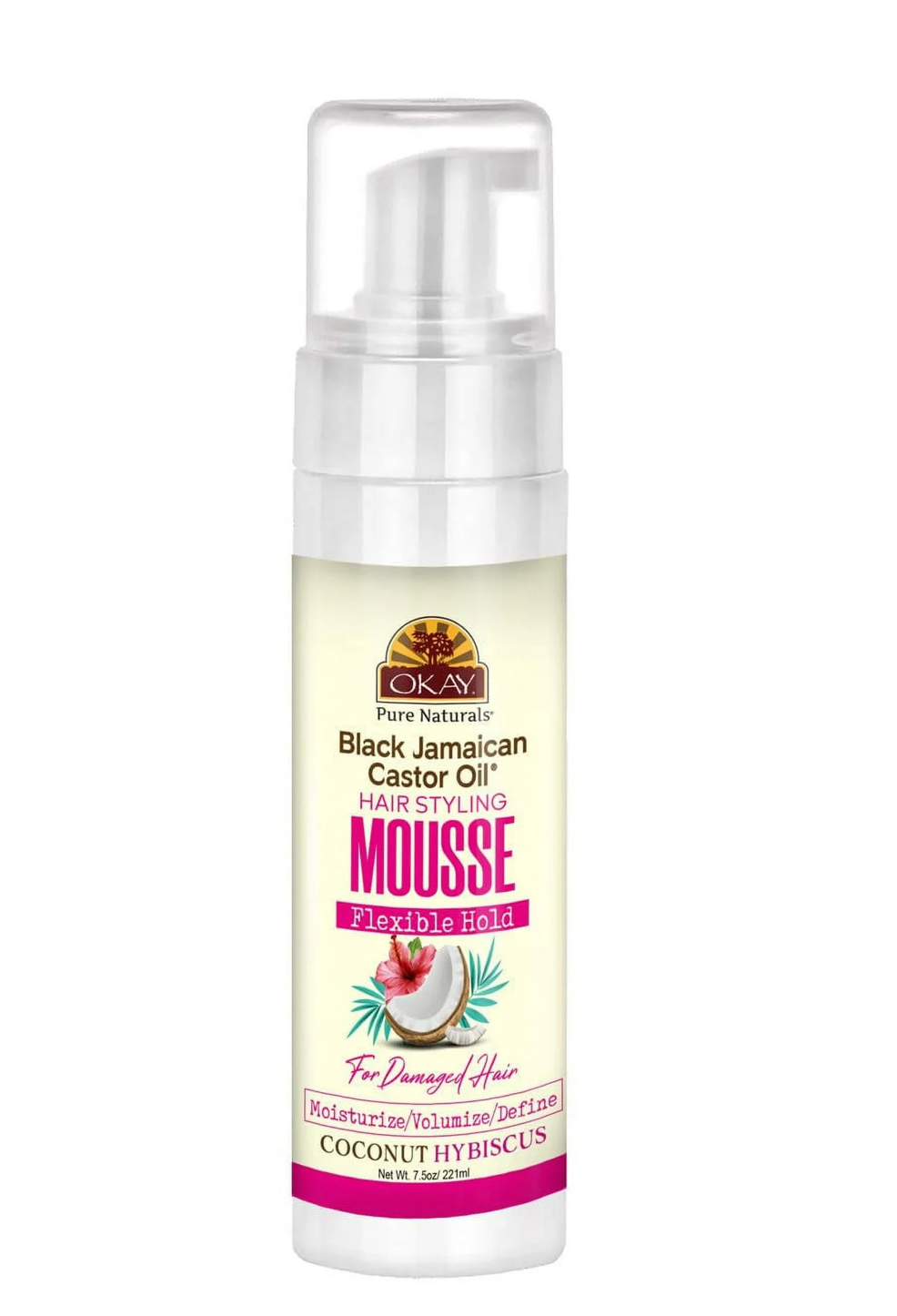 OKAY-BLACK JAMAICAN CASTOR OIL-HAIR STYLING MOUSSE