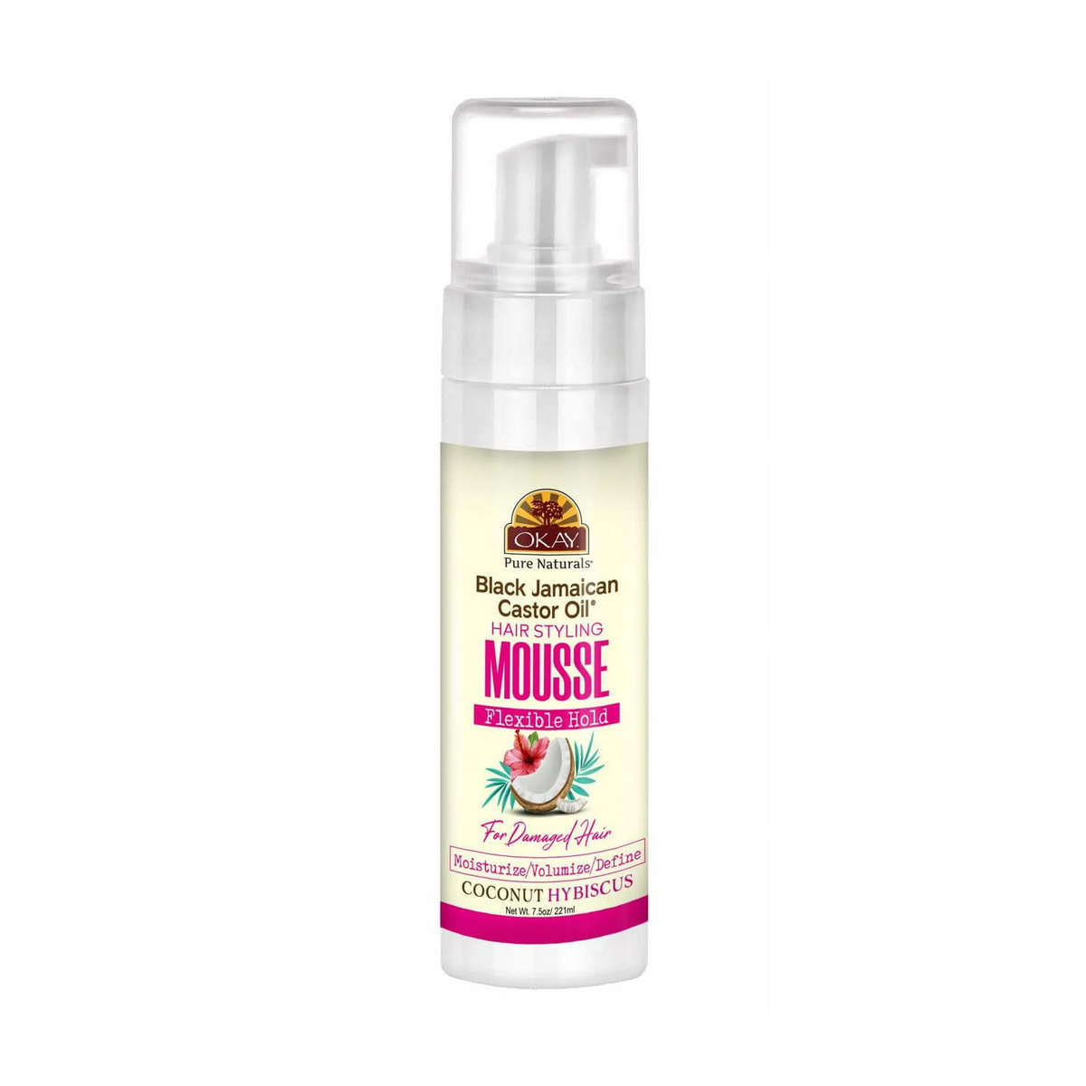 OKAY-BLACK JAMAICAN CASTOR OIL-HAIR STYLING MOUSSE