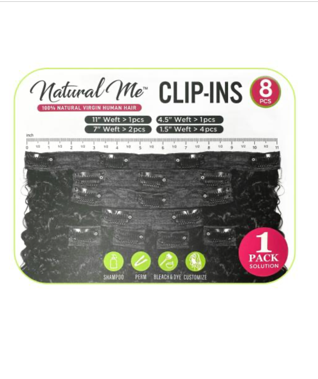 NATURAL ME-4C-KINKY CLIP - 14'' - 8(PCS)