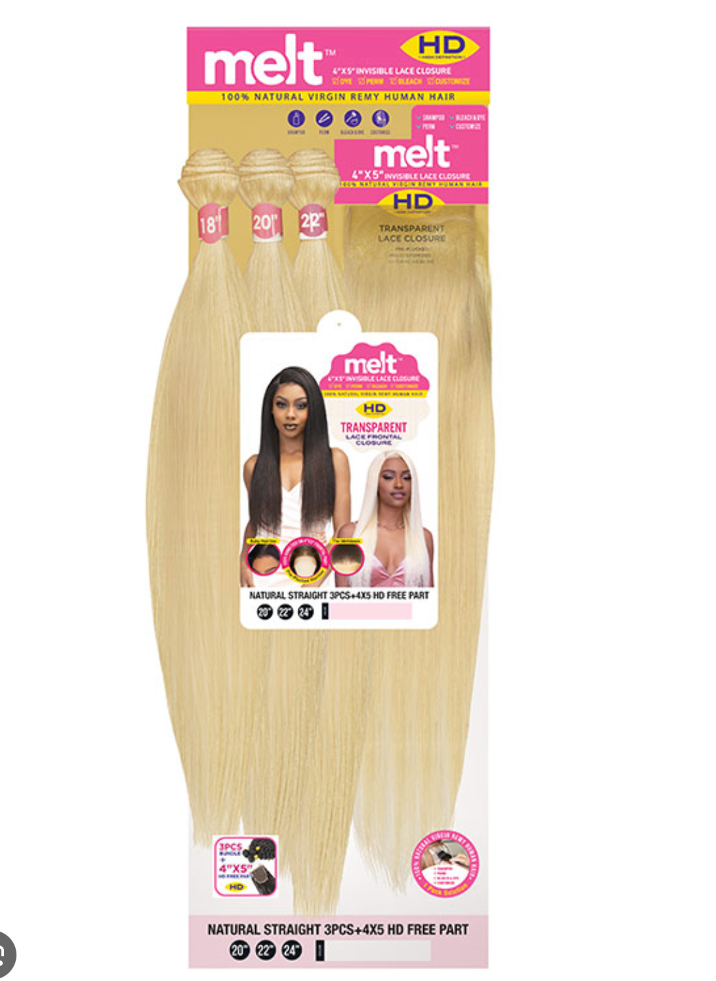 JANET-BRAZILIAN-STRAIGHT -4X5 HD-FREE-PART - 16''18''20'' - 613L