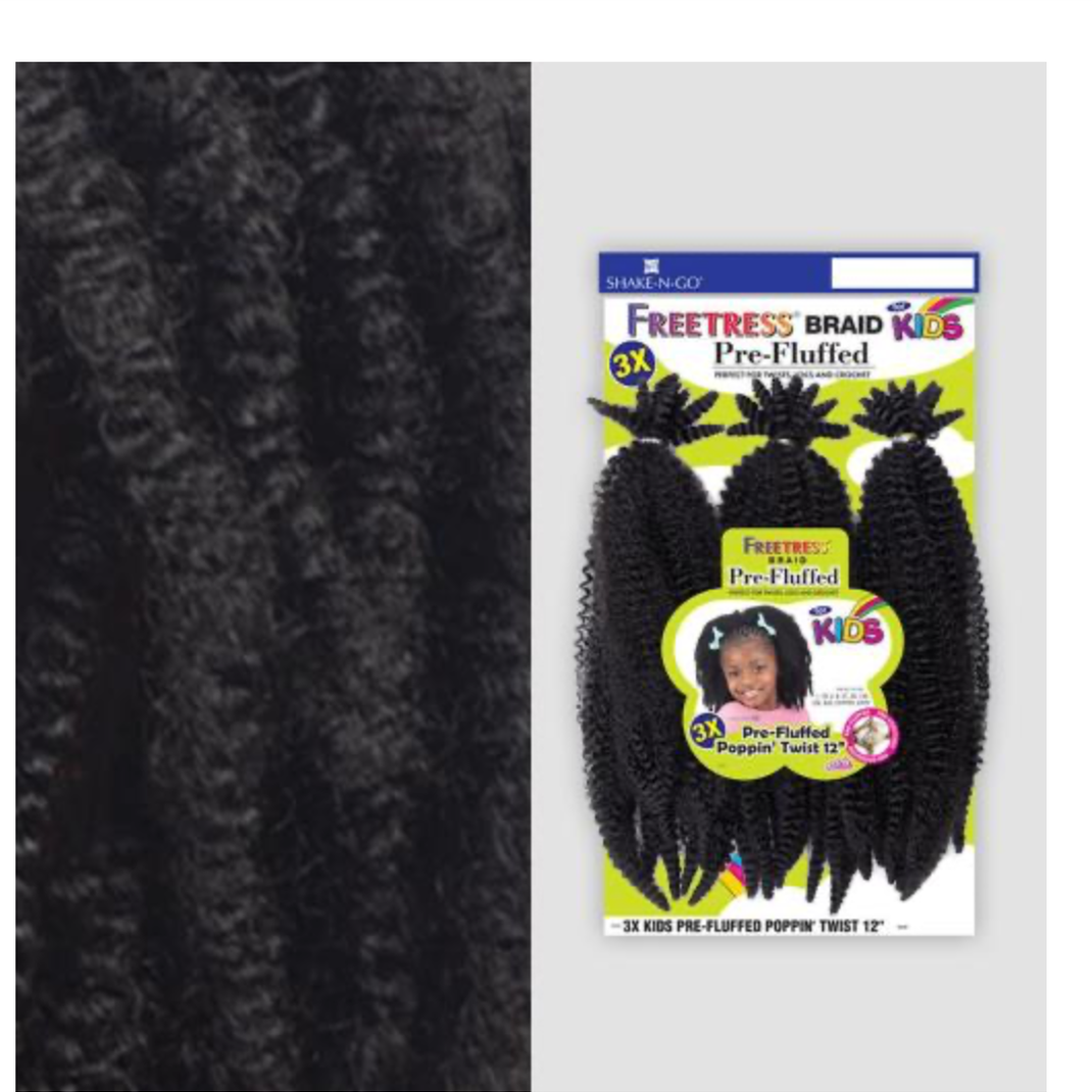 Shake-N-Go 3X Kids Pre-Fluffed Poppin' Twist Braid 12"