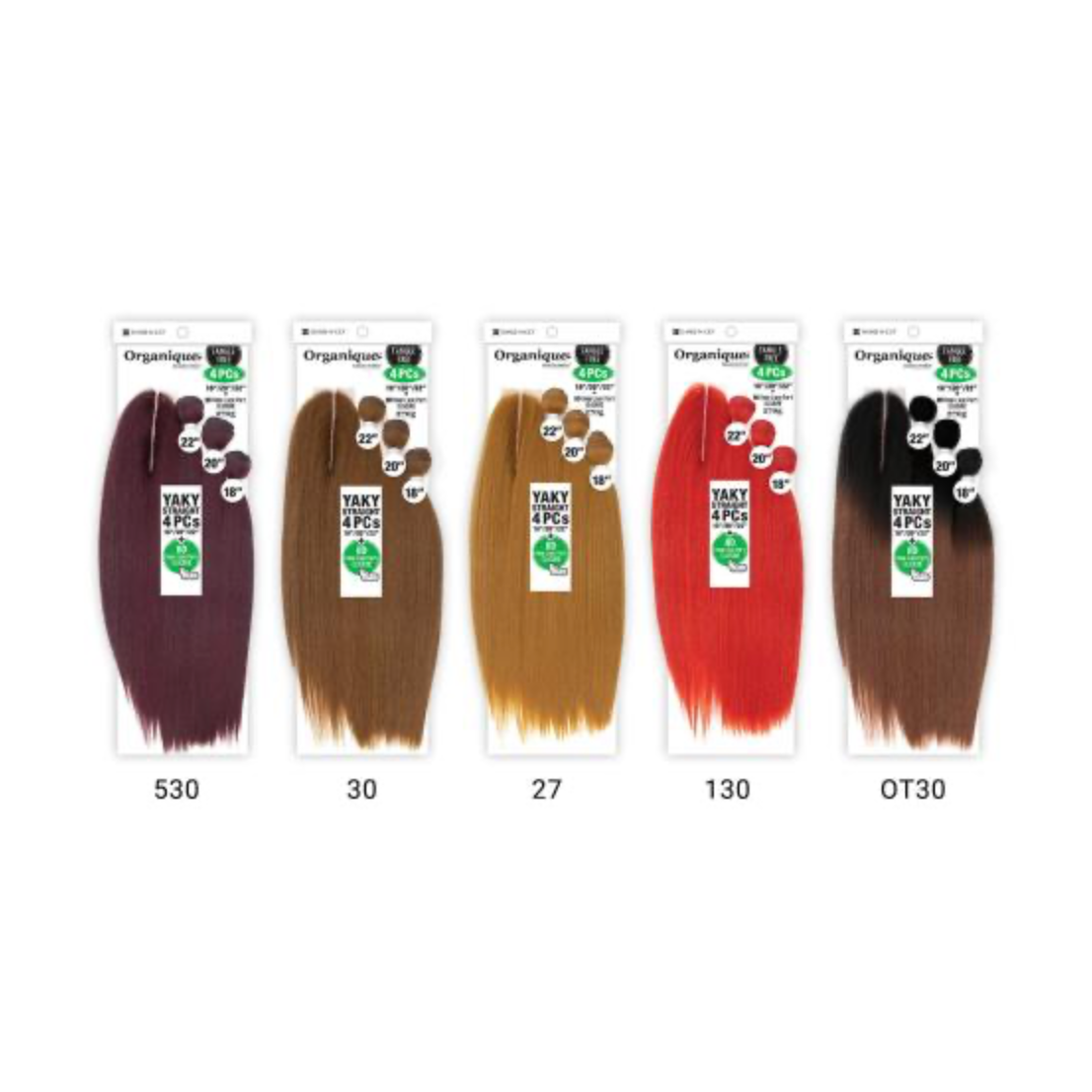 SHAKE N GO - ORGANIQUE - YAKY STRAIGHT - 4PCS -18'' 20'' 22'' + CL