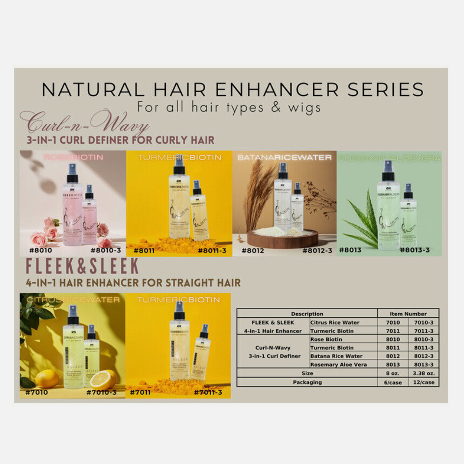 ON NATURAL-CURL & WAVY- 3-IN-1-HAIR ENHANCER -TURMERIC-BIOTIN - 8 OZ