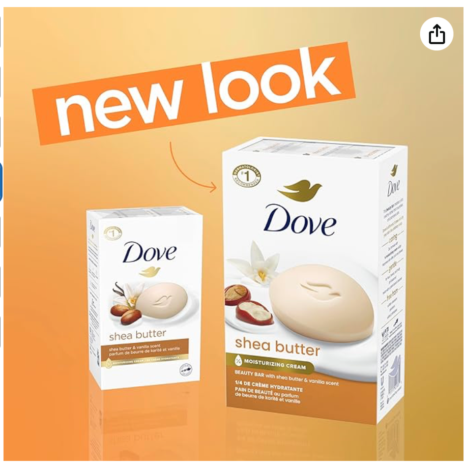 DOVE - SHEA BUTTER - BAR SOAP