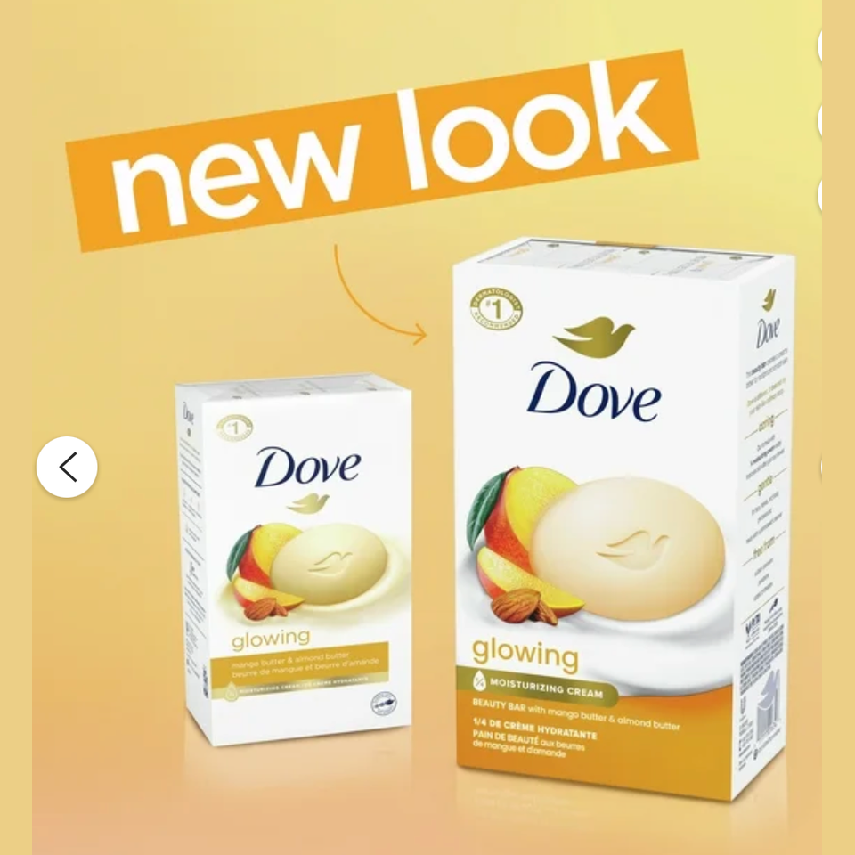 DOVE - GLOWING - MANGO BUTTER & ALMOND BAR SOAP