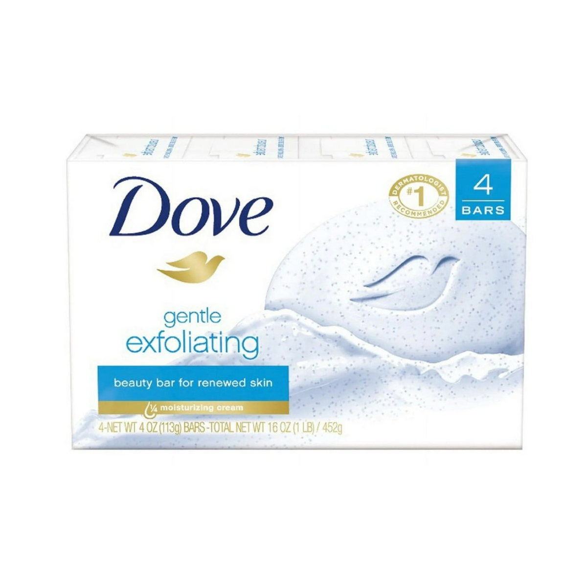 Dove - gentle exfoliating bar soap - 4 pk