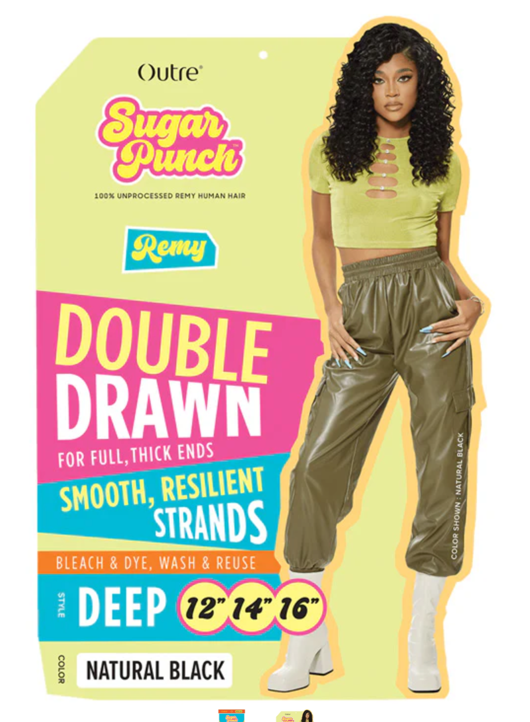 OUTRE - SUGAR PUNCH - 100% UNPROCESSED REMY HUMAN HAIR - DEEP- NAT/BLK