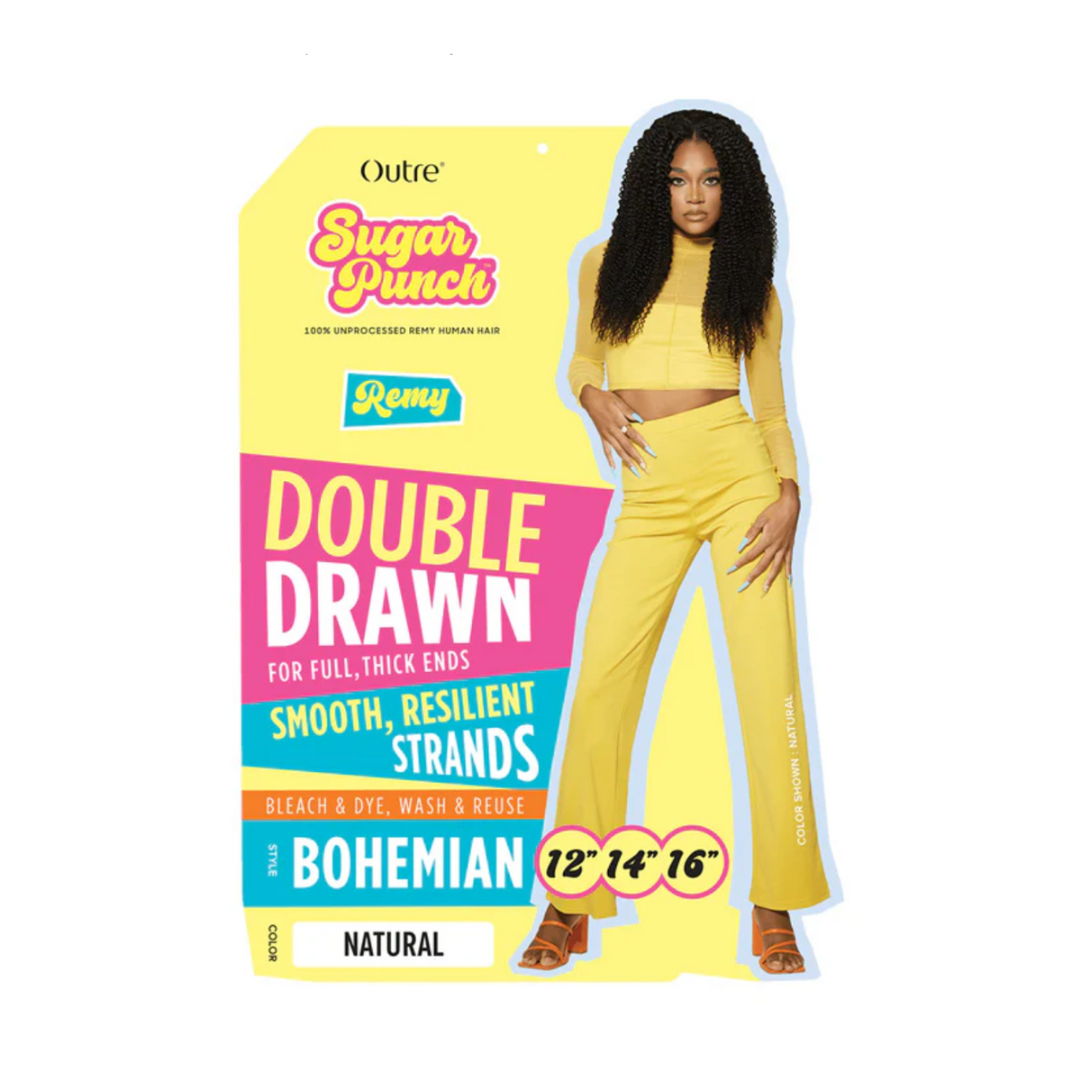OUTRE - SUGAR PUNCH - 100% UNPROCESSED REMY HUMAN HAIR - BOHEMIAN- NAT/BLK