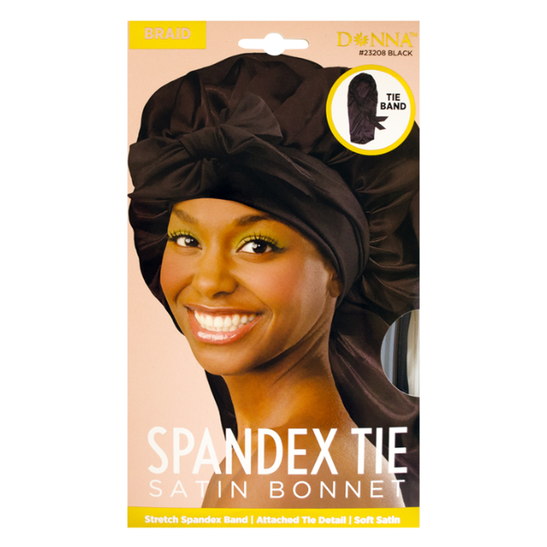 DONNA - SPANDEX TIE BAND - SATIN BONNET