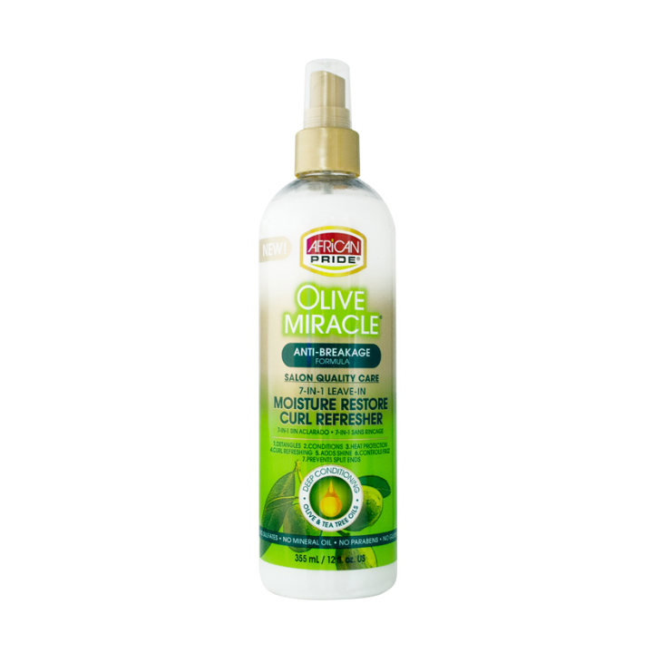 AFRICAN PRIDE - OLIVE MIRACLE MOIST/RESTORE CURL REFRESHER - 12 OZ