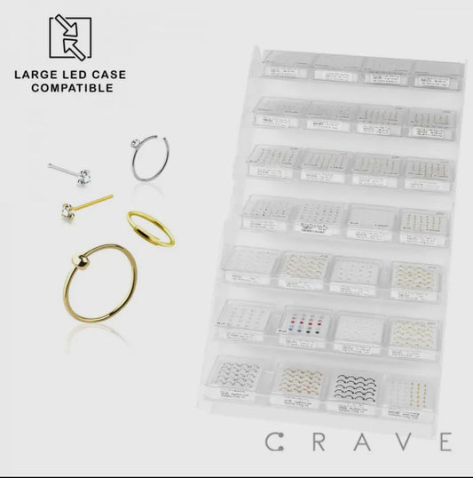 Nose Rings - Sterling Silver - Clear Stone - Assorted