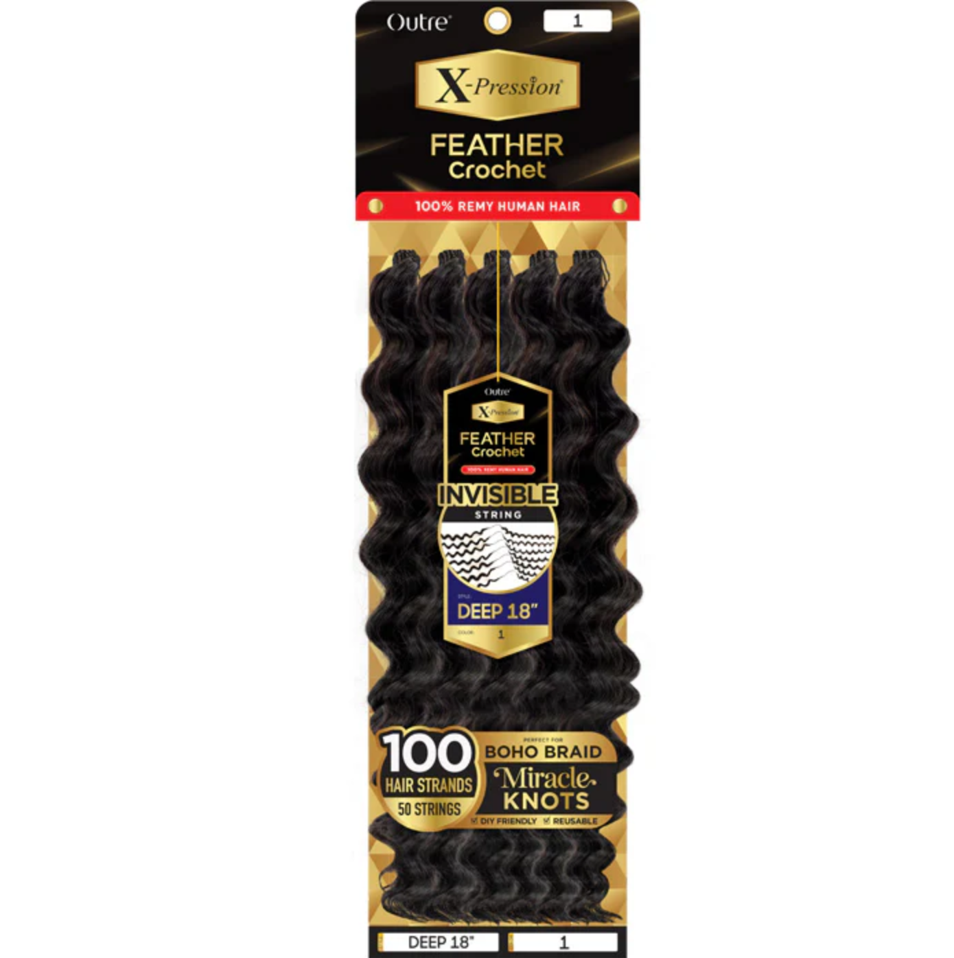 Outre X-Pression 100% Human Feather Crochet Braid - Deep 18''