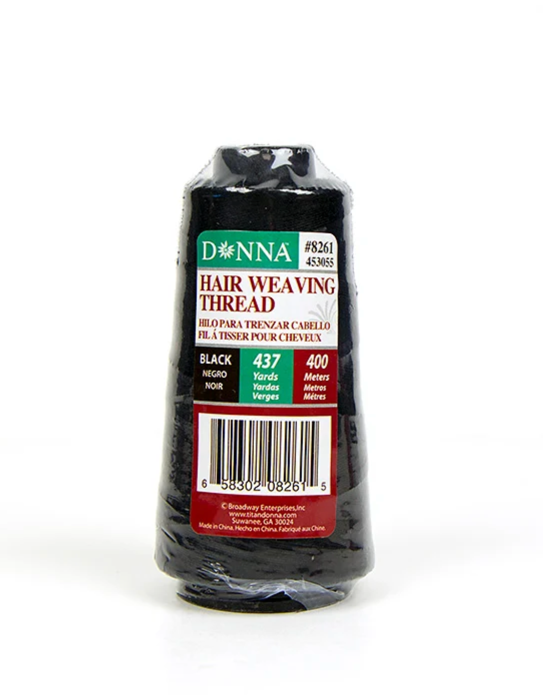 DONNA - HAIR WEAVING THREAD - 400 M - BLACK
