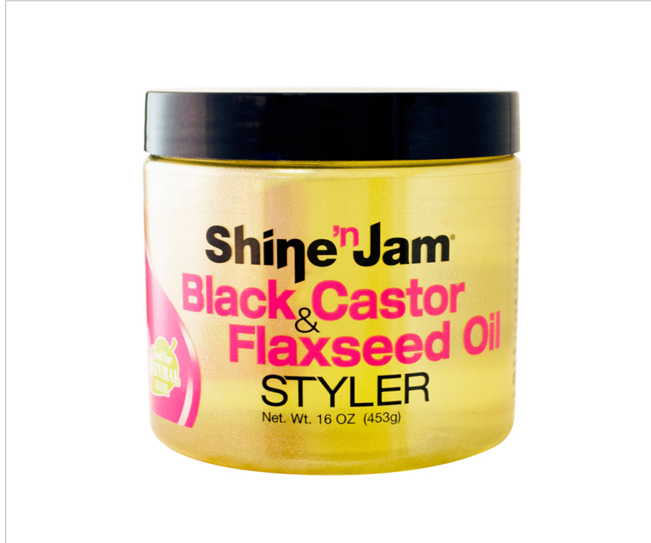 SHINE N JAM - BLACK CASTOR & FLAXSEED OIL - STYLER - 16 OZ