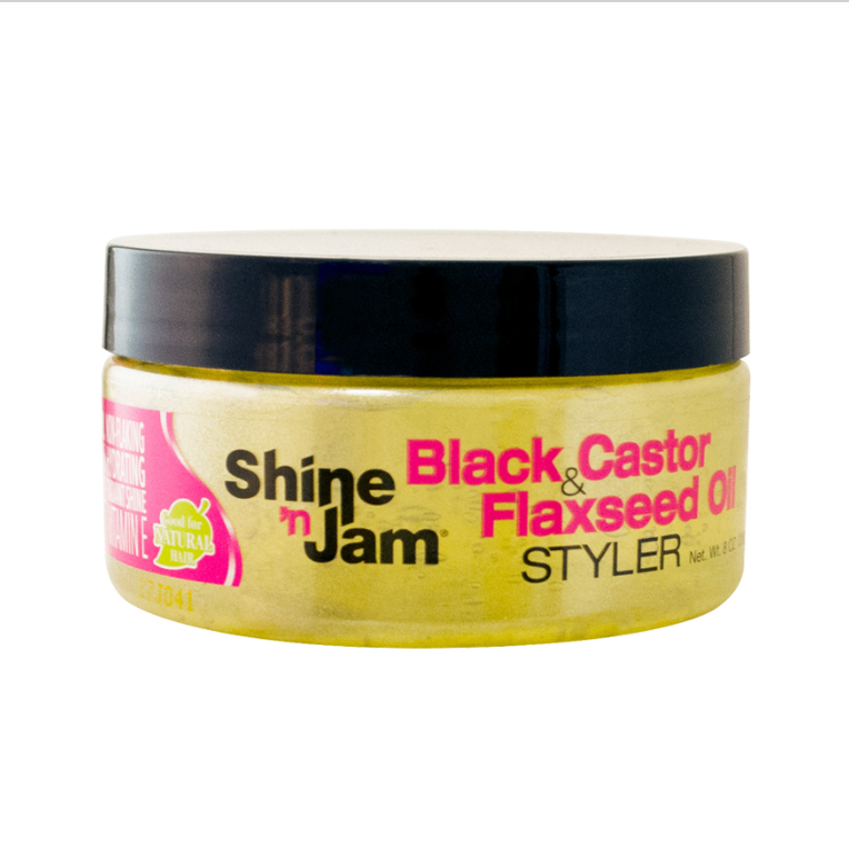 SHINE N JAM - BLACK CASTOR & FLAXSEED OIL - STYLER - 8 OZ