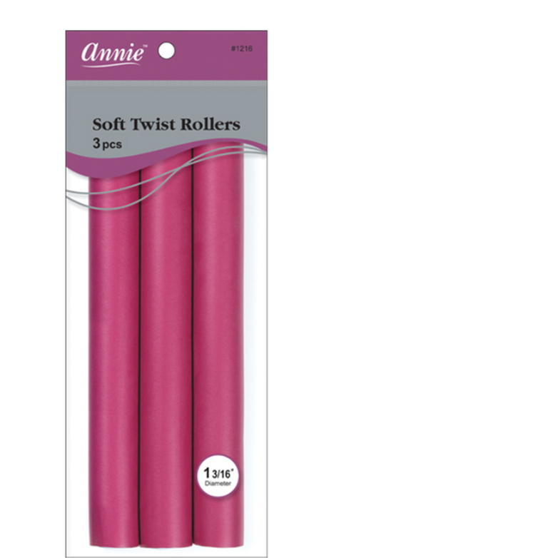 ANNIE #1216 SOFT TWIST ROLLERS 10" 1-3/16" DIA 3 CT PLUM